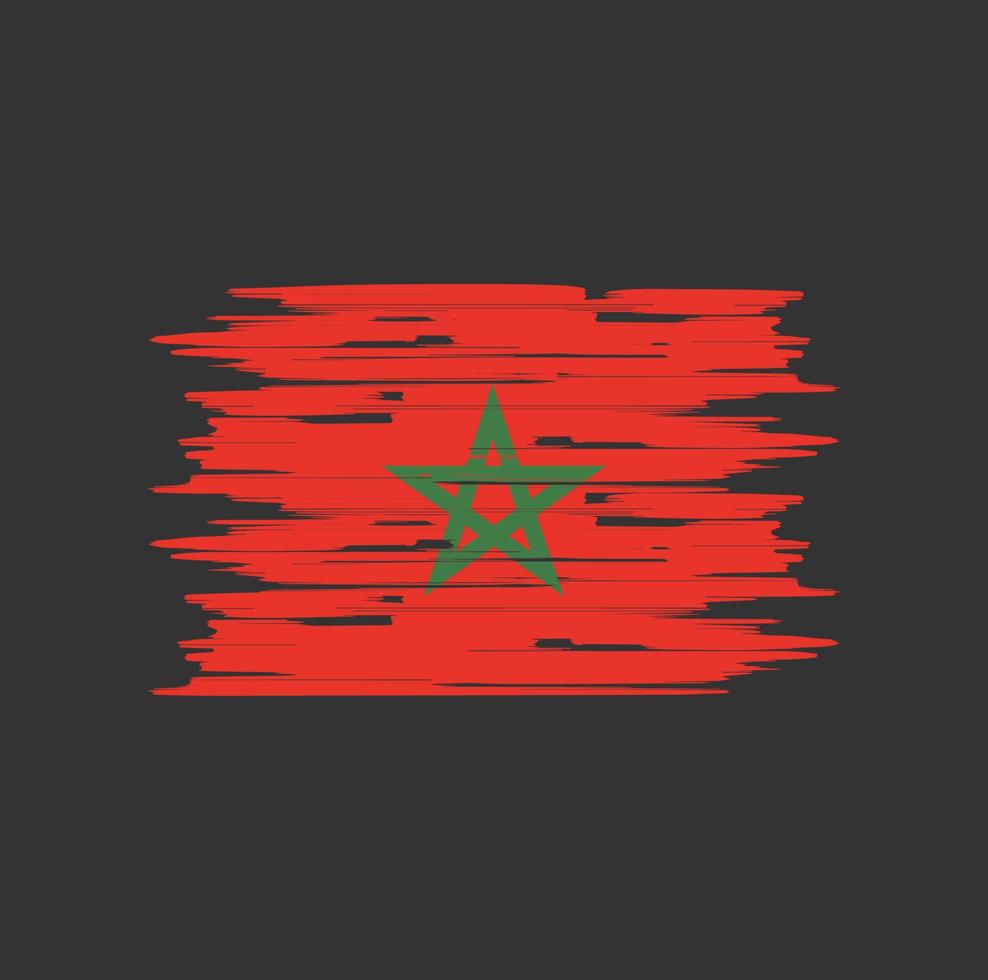 Marockos flagga borste vektor