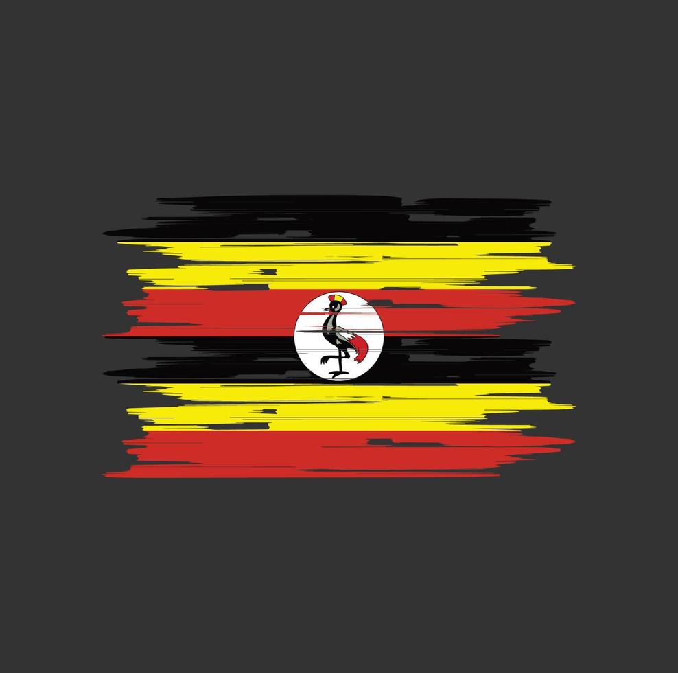 uganda flagge bürste vektor