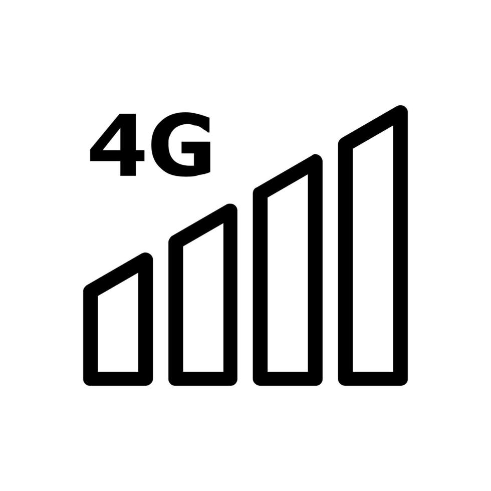 signal ikon platt 4g ikon logotyp vektor