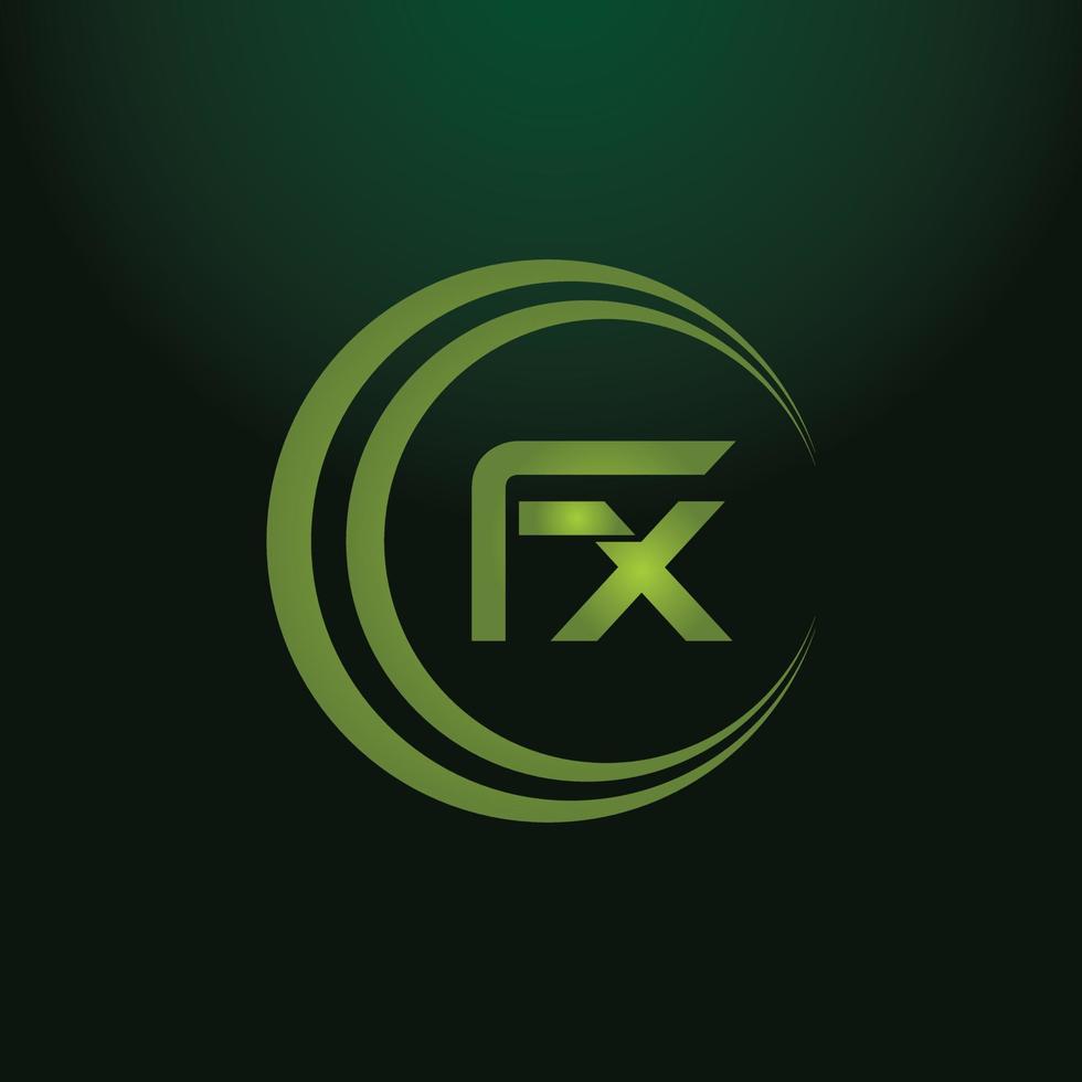 fx brev logotyp design på svart bakgrund. fx kreativa initialer brev logotyp koncept. fx ikondesign. vektor