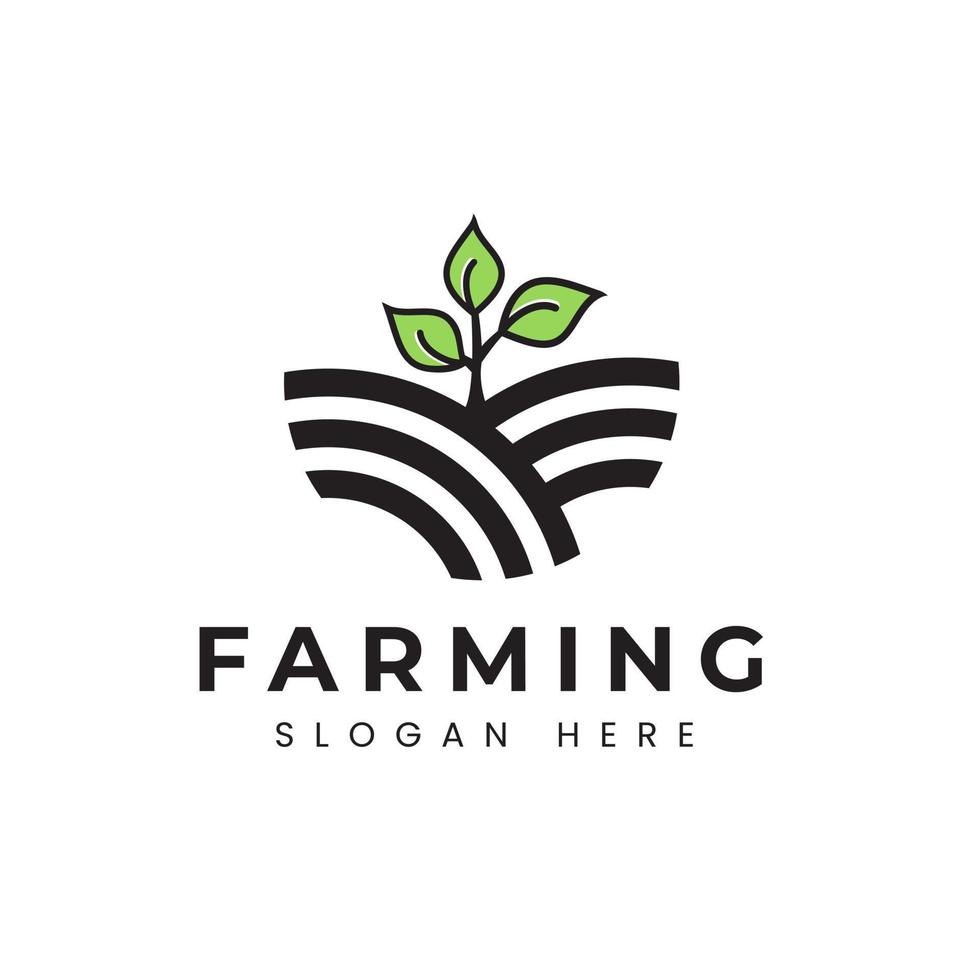 jordbruk logotyp formgivningsmall inom jordbruk, växtaffärer, illustration symbol vektor