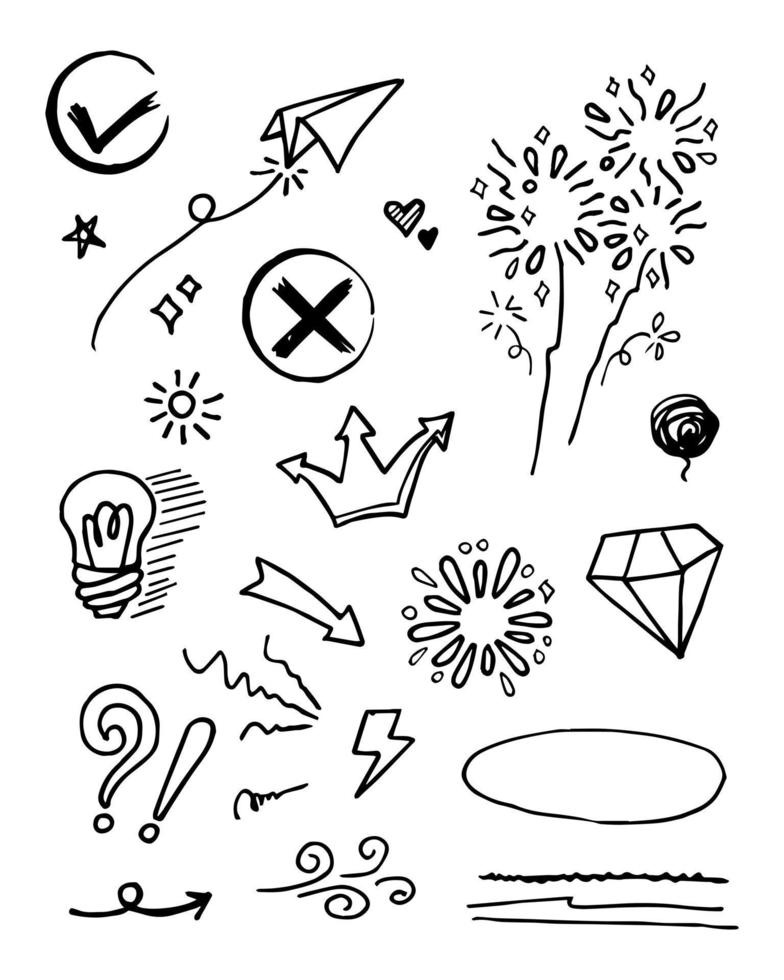 doodle element vektor set, för konceptdesign.