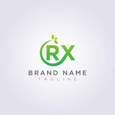 Logo Vector Leaf Icon Design RX-Buchstabe-Symbol