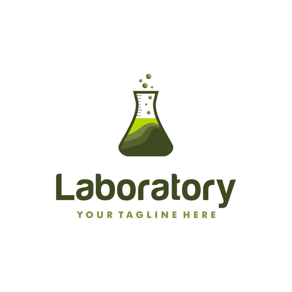 abstraktes Farblabor-Logo. Vektorlabor, chemisches, medizinisches Testlogo, Symbol. modernes Design mit Flaschen. vektor