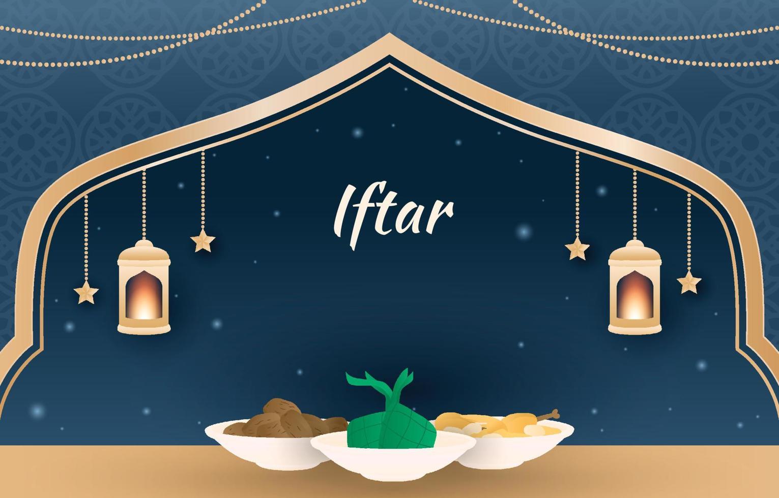 Iftar-Essen-Hintergrund vektor