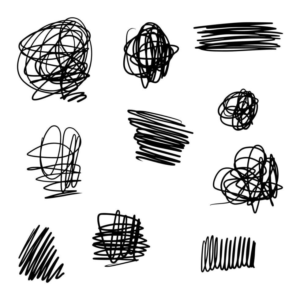 doodle skissartad penna och klottrar isolerad på vit bakgrund .vector illustration vektor