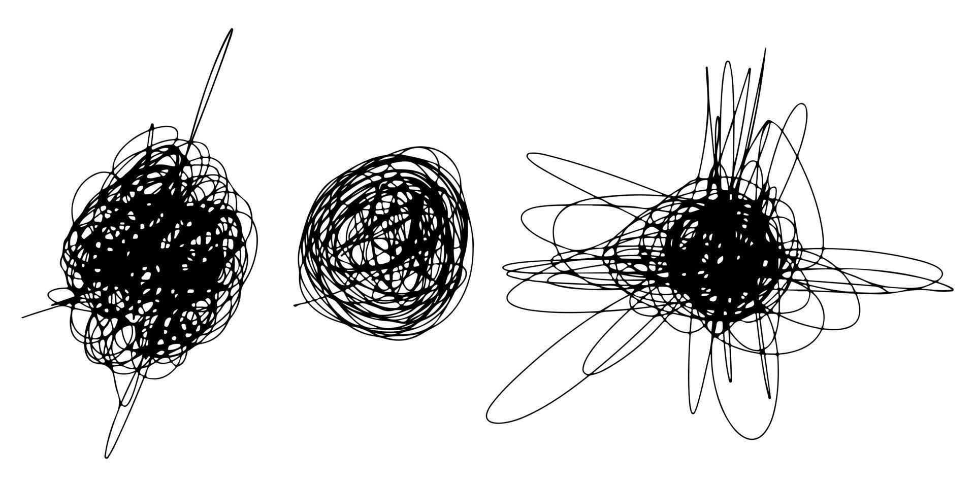 skizzenhafter Stift des Gekritzels und Gekritzel lokalisiert auf weißer Hintergrundvektorillustration vektor