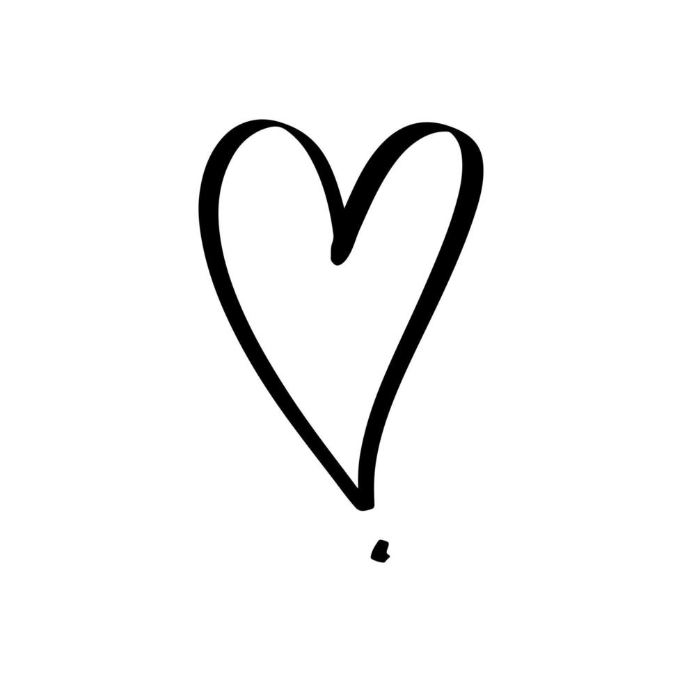 handgezeichnetes Herz, Liebessymbol, ausdrucksstarke Form. Vektor-Illustration vektor