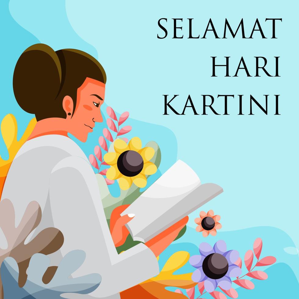 selamat hari kartini bakgrund vektor