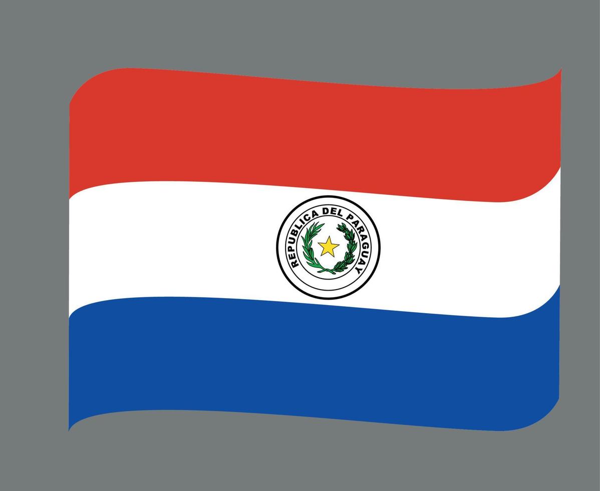 paraguay flagga nationella amerikanska latinska emblem band ikon vektor illustration abstrakt designelement