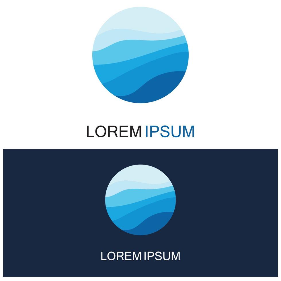 isolerade rund form logotyp. blå färg logotyp. strömmande vatten bild. havet ocean floden yta. vektor