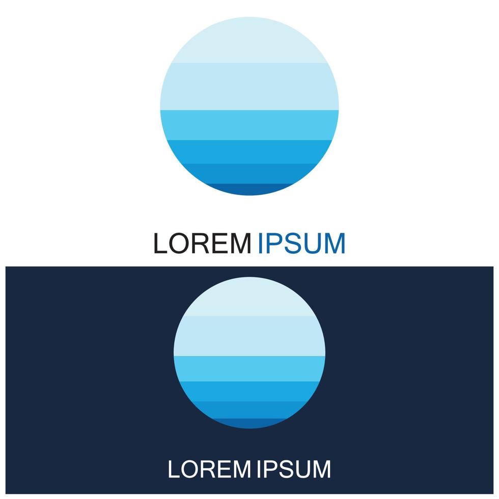 isolerade rund form logotyp. blå färg logotyp. strömmande vatten bild. havet ocean floden yta. vektor