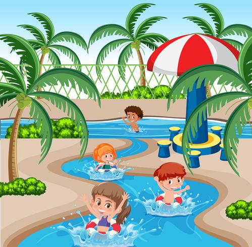 Kinder im Wasserpark vektor