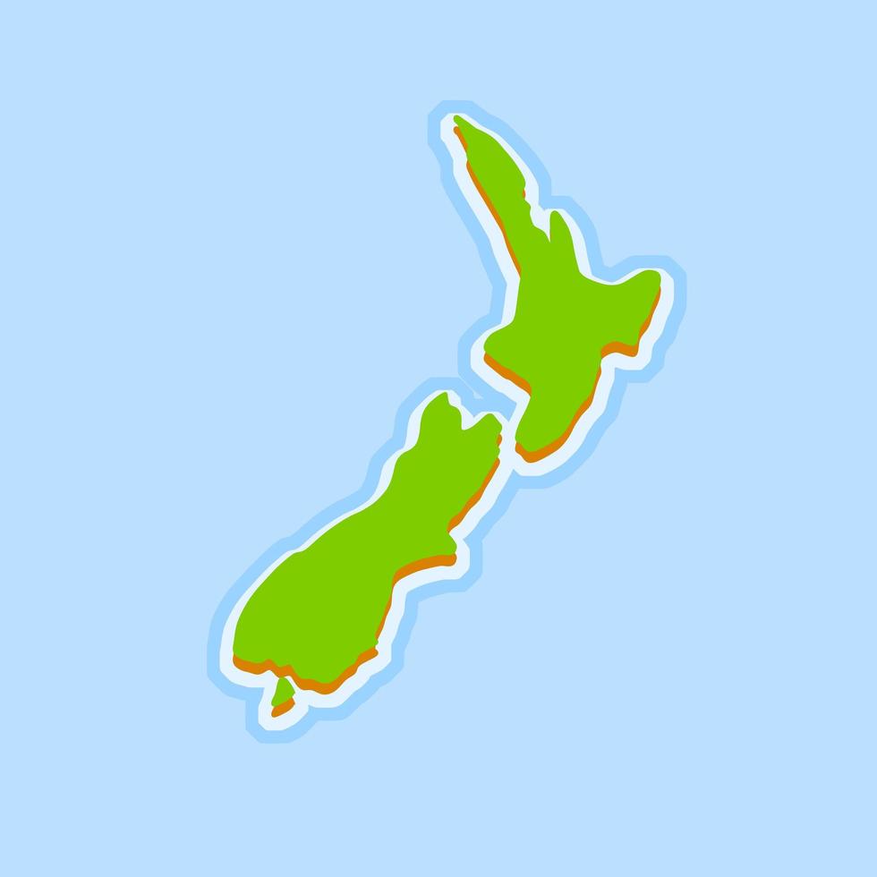 Nya Zeeland. grön ö i polynesien. vektor