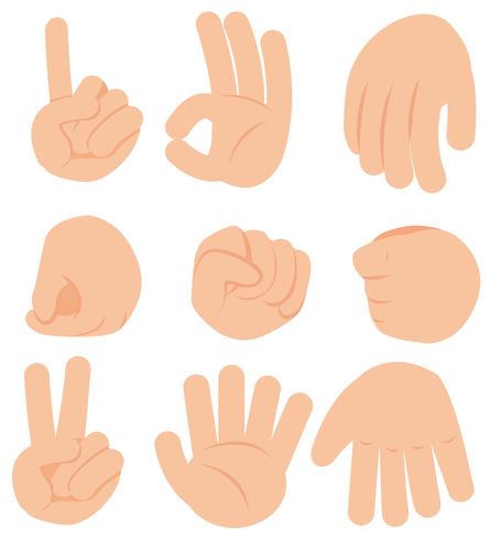 Handzeichen auf weißem Hintergrund vektor