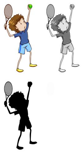Set tennis spelare vektor