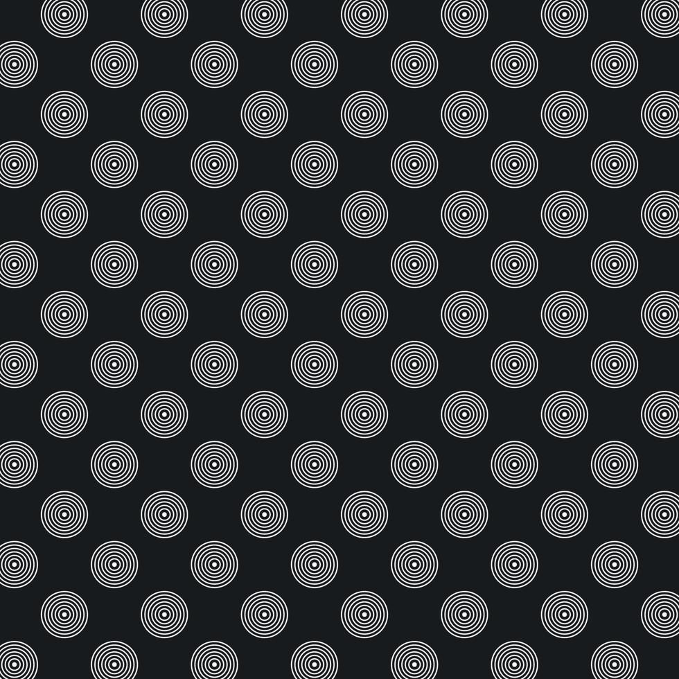 Spirale Polka Dots Muster schwarzer Hintergrund vektor