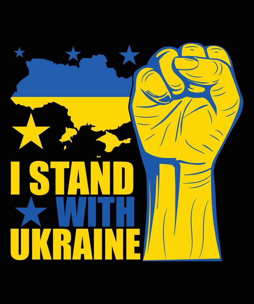 Ich stehe mit ukrainischem T-Shirt-Design vektor