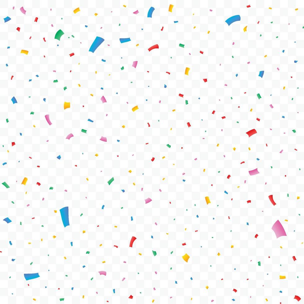 konfetti vektor illustration för festival bakgrund. färgglada glitter och konfetti explosion. flerfärgad konfetti på transparent bakgrund. evenemang och festfirande. festivalinslag.