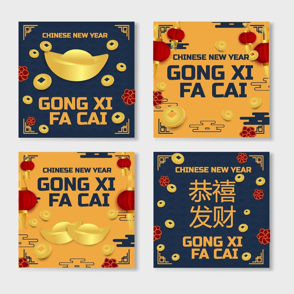 gong xi fa cai Social-Media-Beitrag vektor