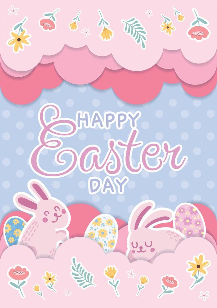 nettes glückliches Ostern-Tageskartenfeiertags-Hintergrunddesign vektor