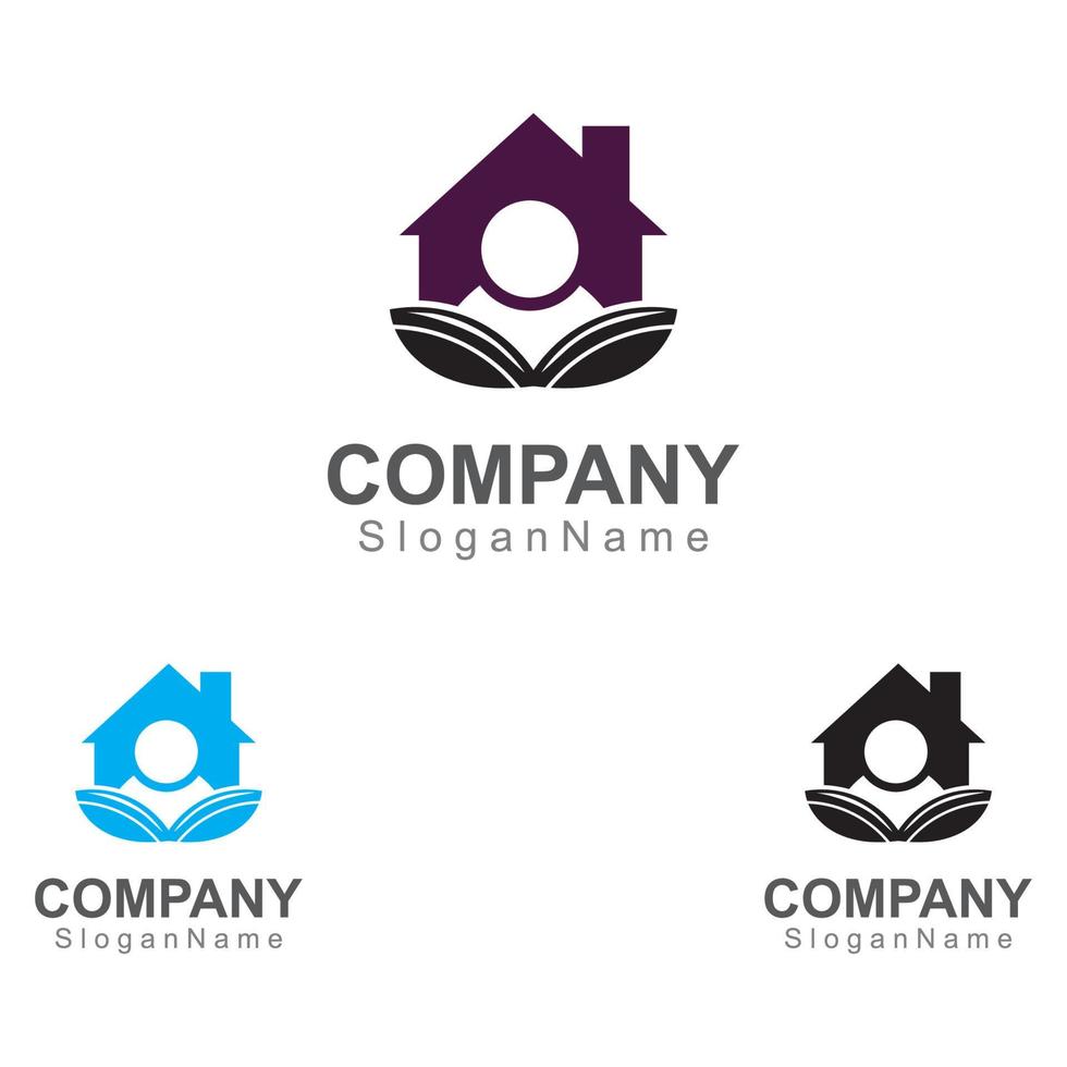 Haus und Menschen Logo Design Inspiration Bildvorlage Design Vektor