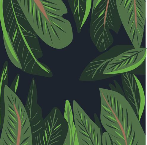 handgjord akvarell tropisk blad vektor