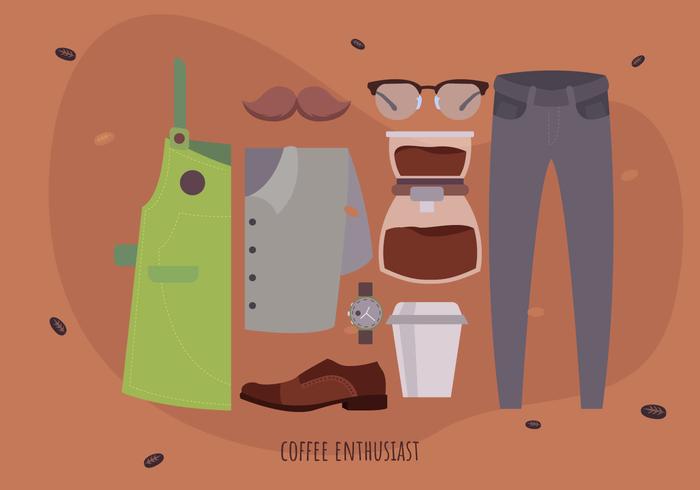 Barista Kaffebryggare Starter Pack Vektor Illustration