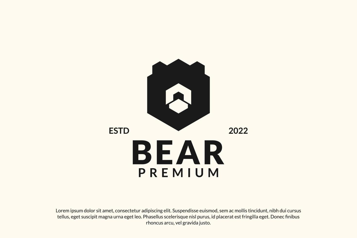 huvud björn logotyp design vektor