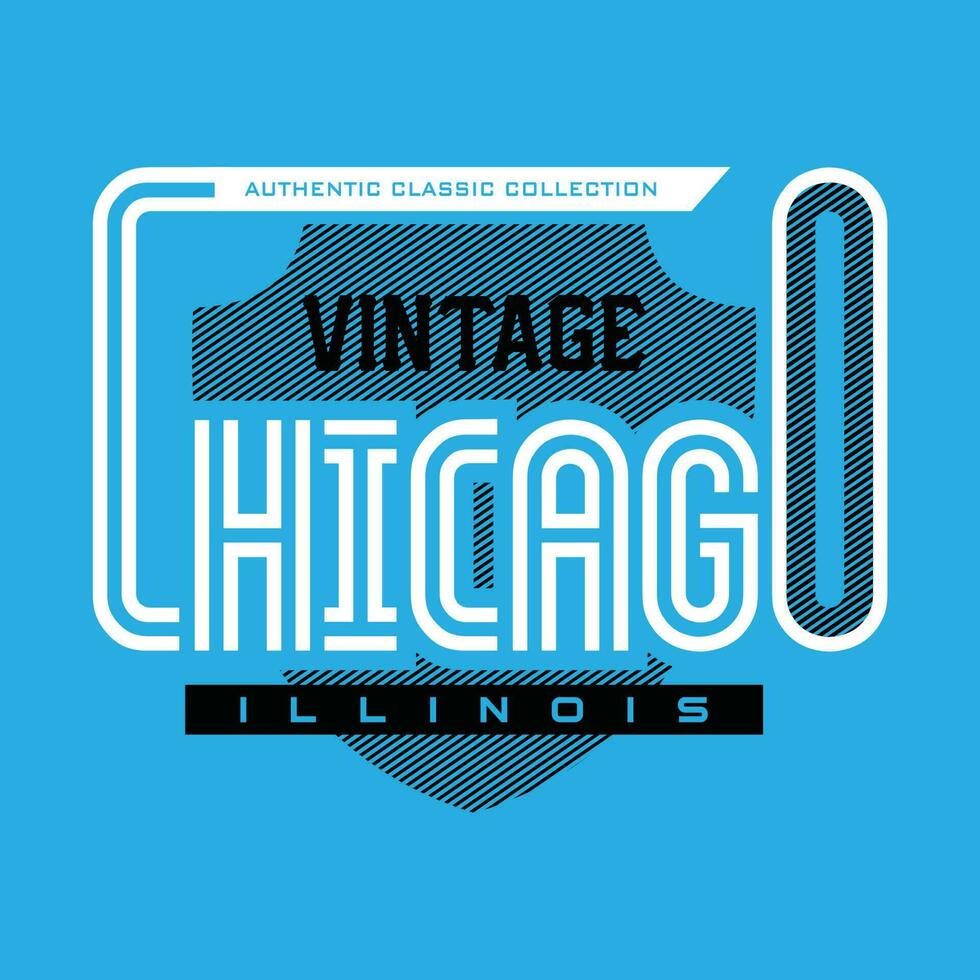 chicago element der männermode und der modernen stadt im typografie-grafikdesign.vektorillustration.tshirt, kleidung, bekleidung und andere verwendungen vektor