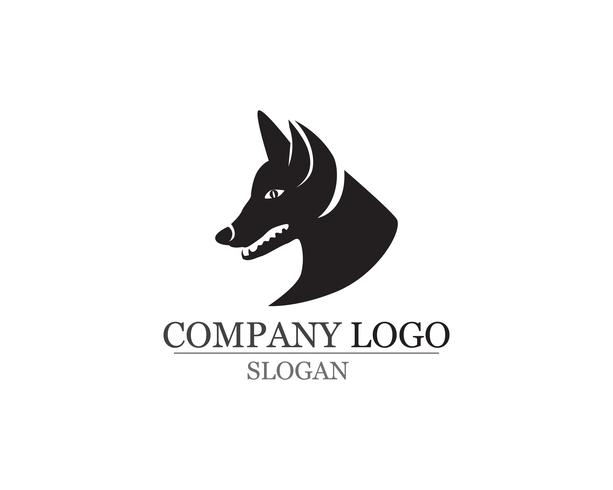 Hundevektor silhouettiert Logoschablonen-Ikonen-APP vektor