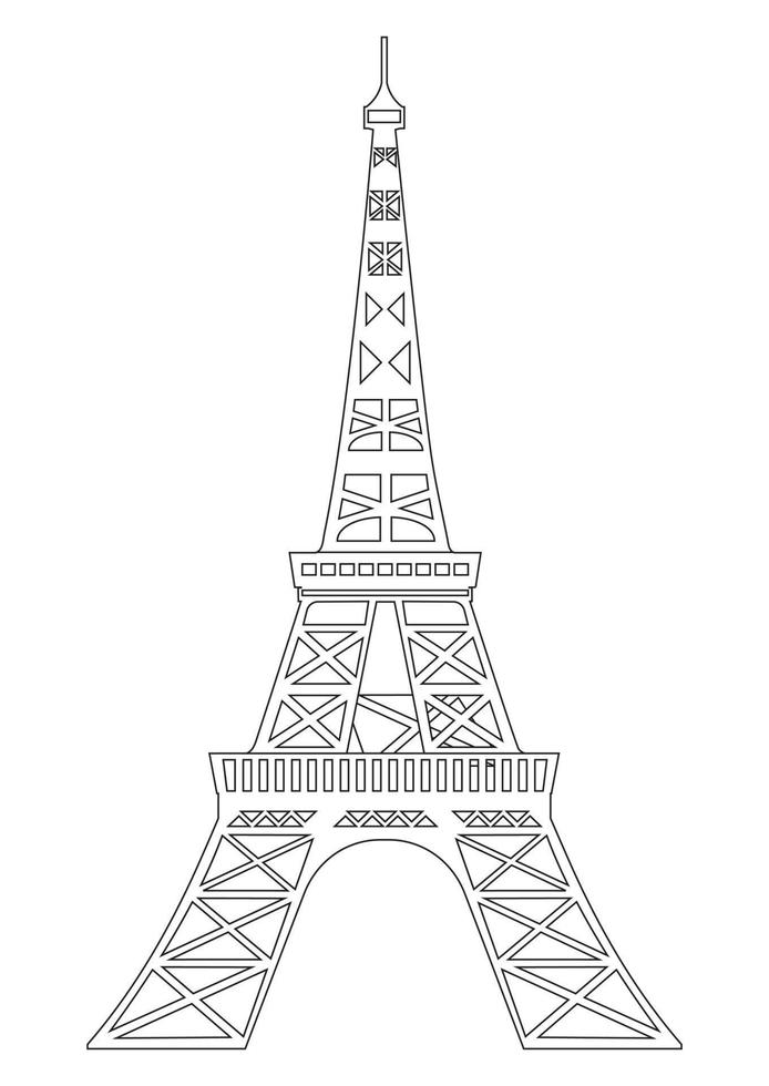 svart och vitt Eiffeltorn vektor