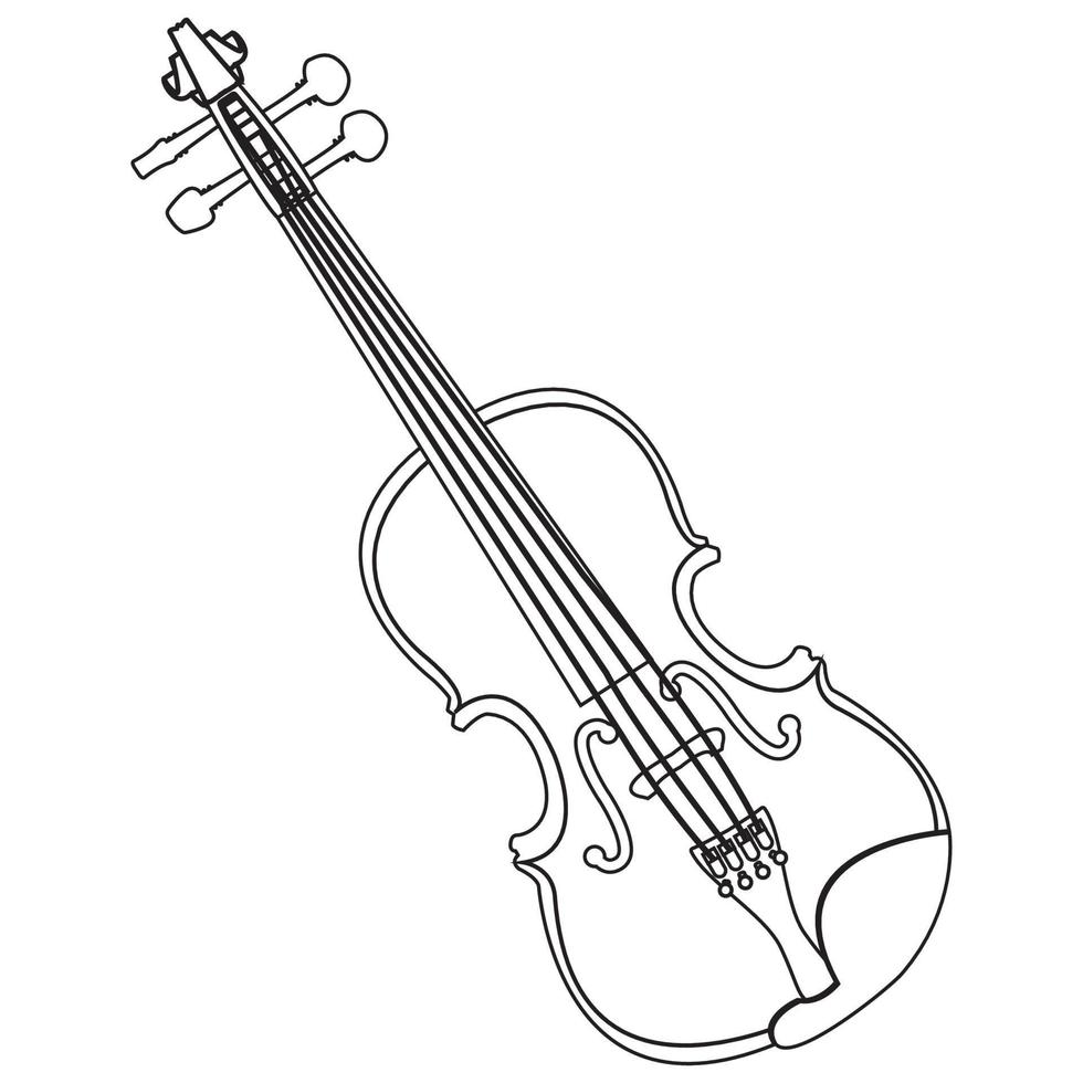 svartvit fiol, musikinstrument vektor