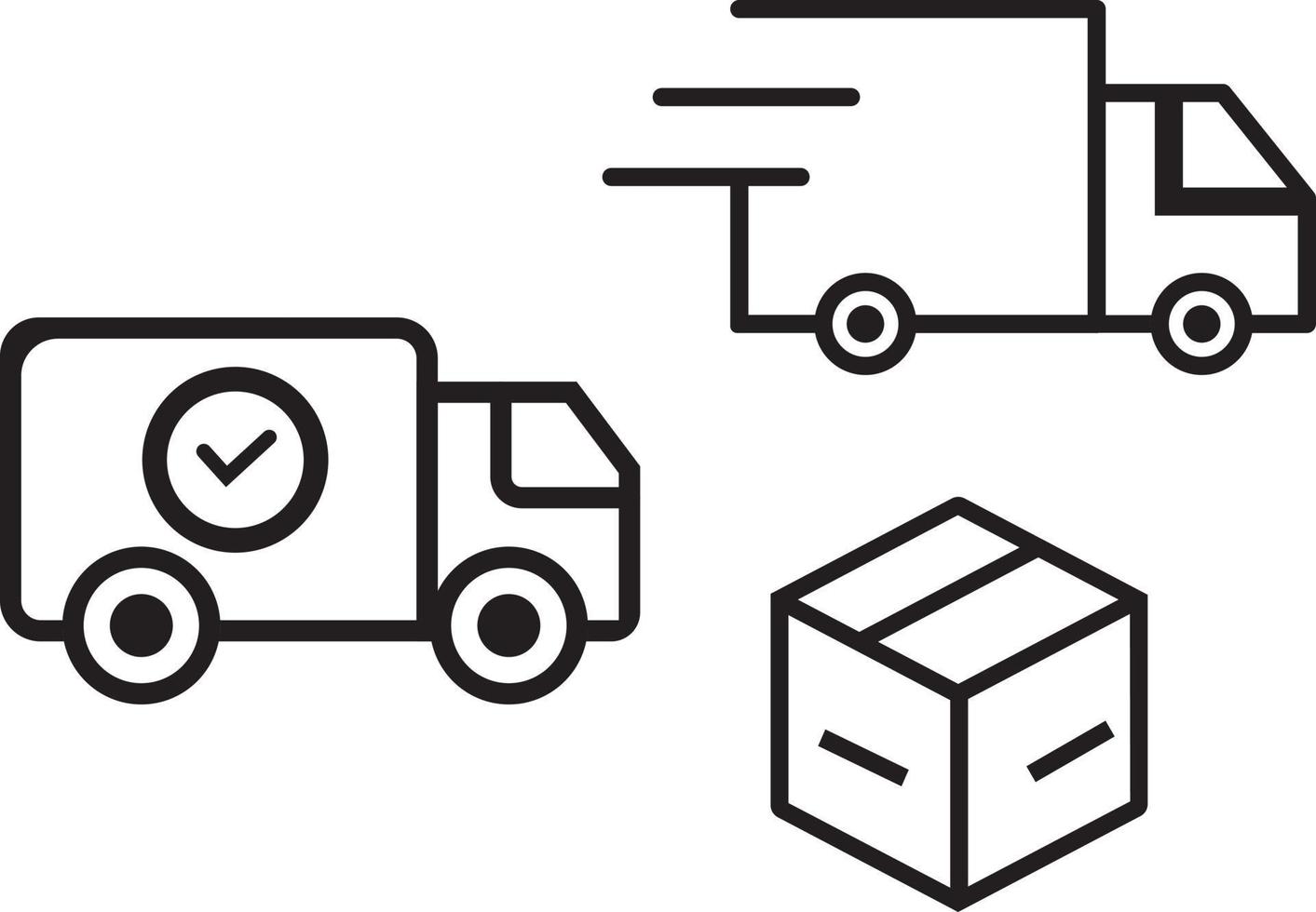 Schwarz-Weiß-Logistiksymbole vektor