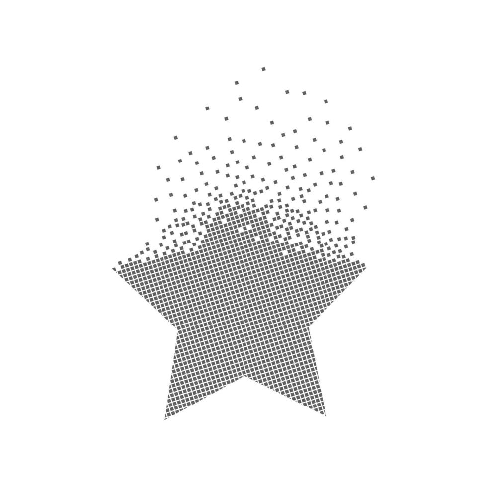 Sternsymbol animierte Pixelpunktkunst. Starburst-Pixel flach-massiv. aufgelöste und dispergierte bewegte Punktkunst. vereinheitlichende und integrative Pixelbewegung. moderne Icon-Verbindungspunkte. vektor