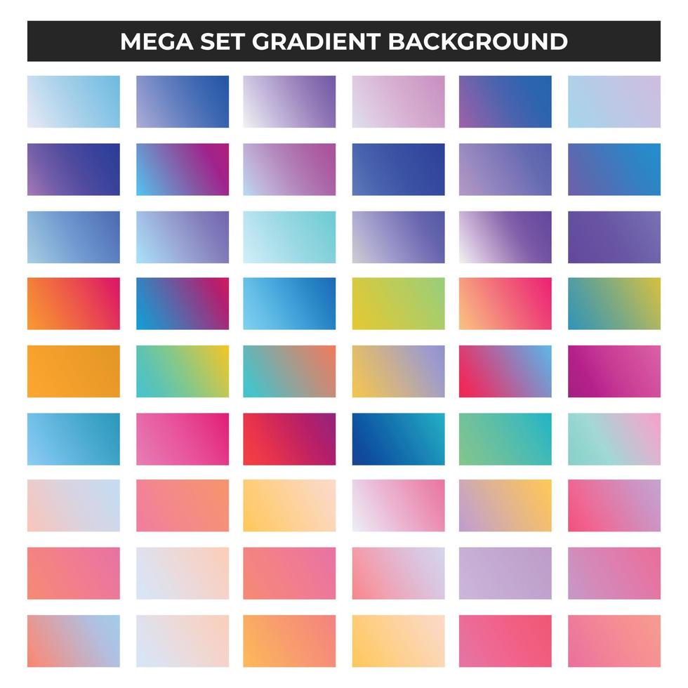 Mega Set Hintergrund mit Farbverlauf. vektor