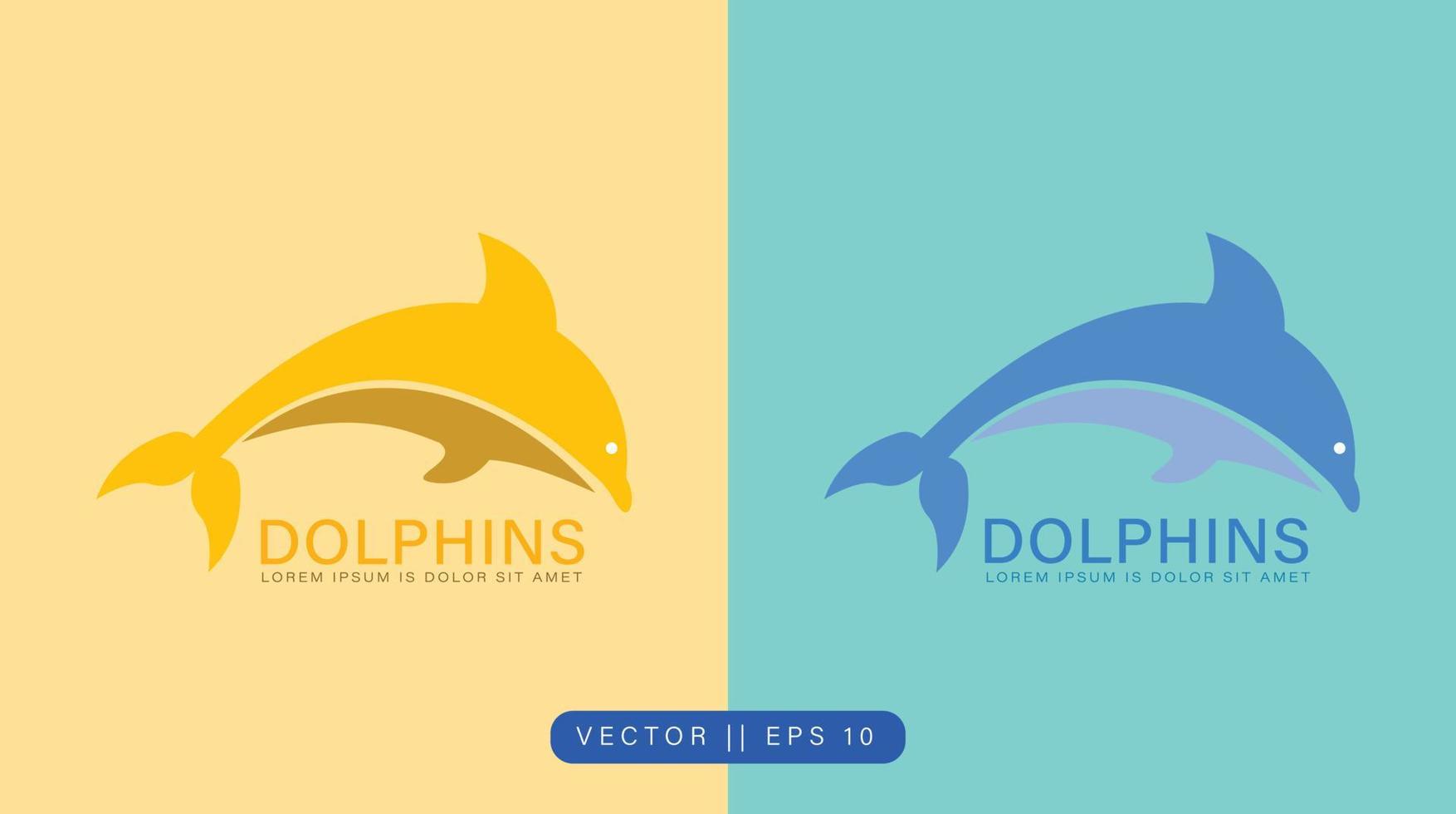 ein einfaches und eleganteres Delphin-Logo vektor