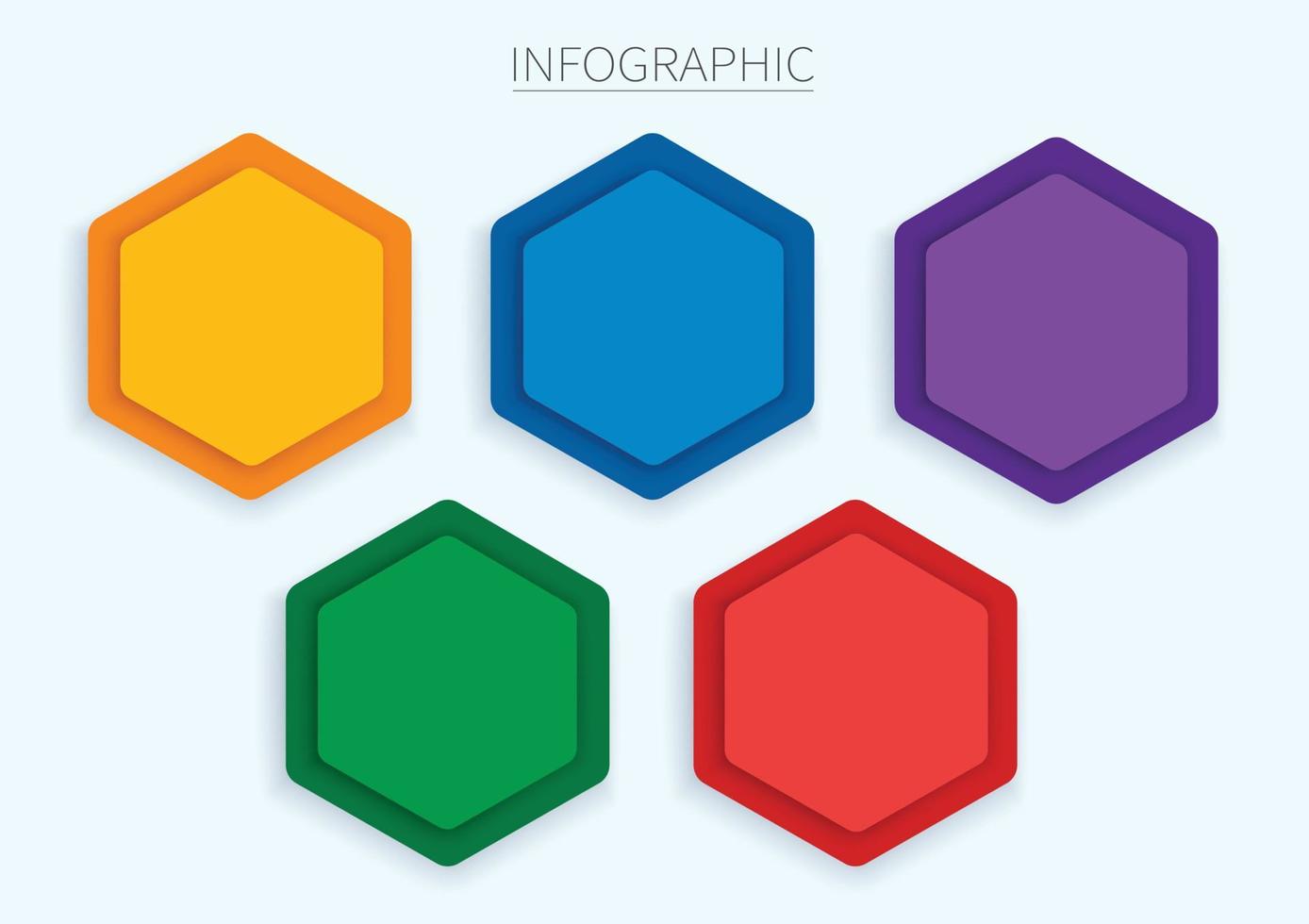 bunte Hexagon-Infografik-Vektorvorlage vektor