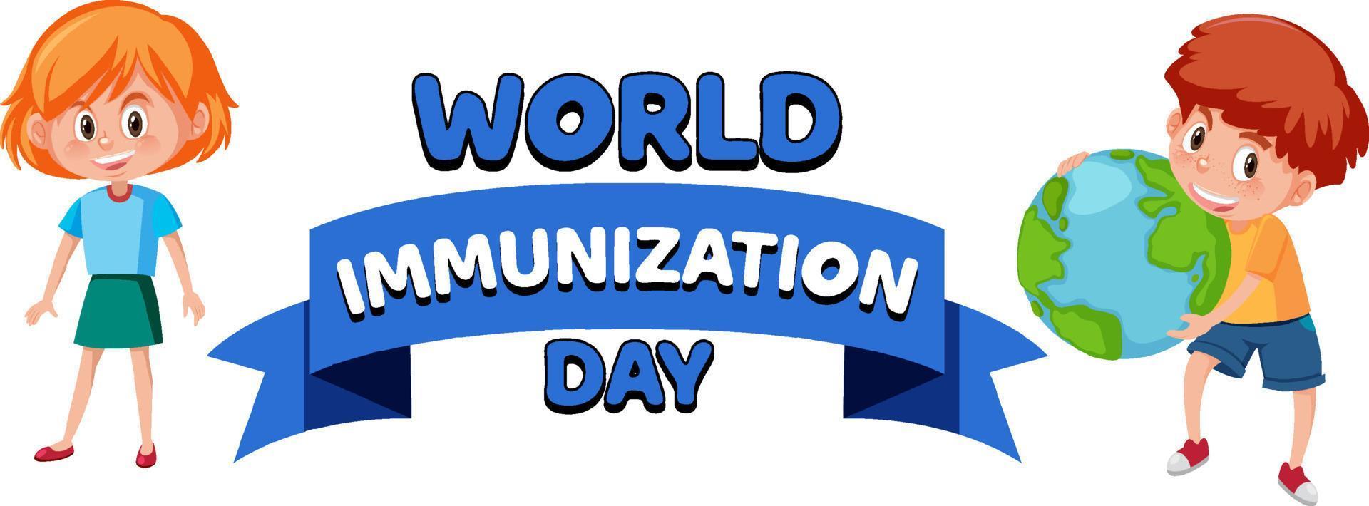 World immunization day banner design vektor