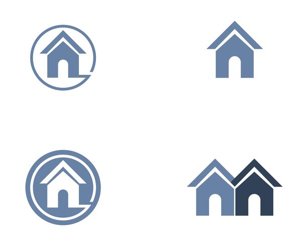Fastigheter och byggnader Hem Logo design för företagets företags skylt vektor