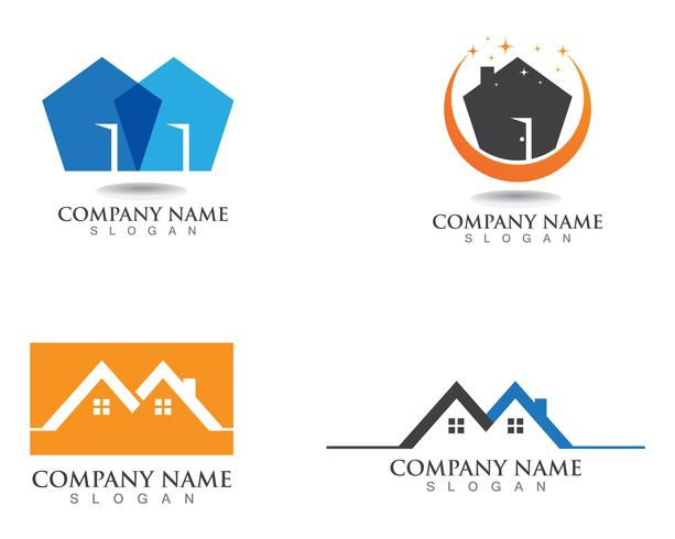 Real Estate, Property und Construction Logo-Design für Unternehmen Geschäftszeichen vektor