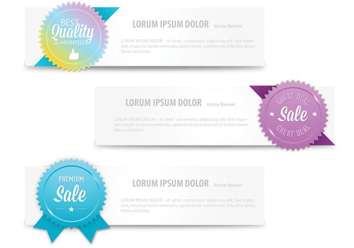 Bright Colored Label Banner Vectors