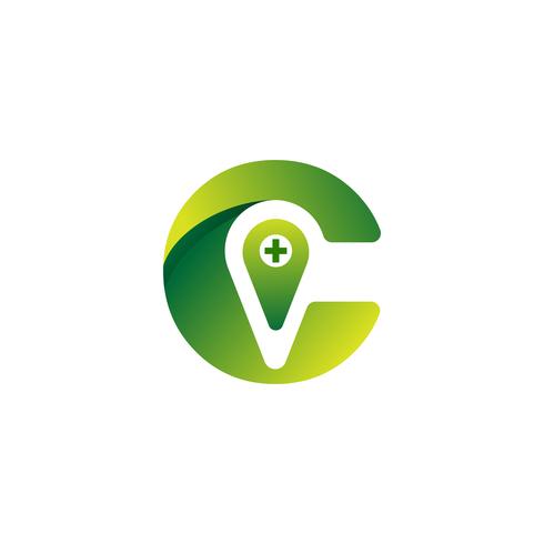 C anfängliche medizinische Kreuz-und Gesundheits-Apotheke Logo Vector Template