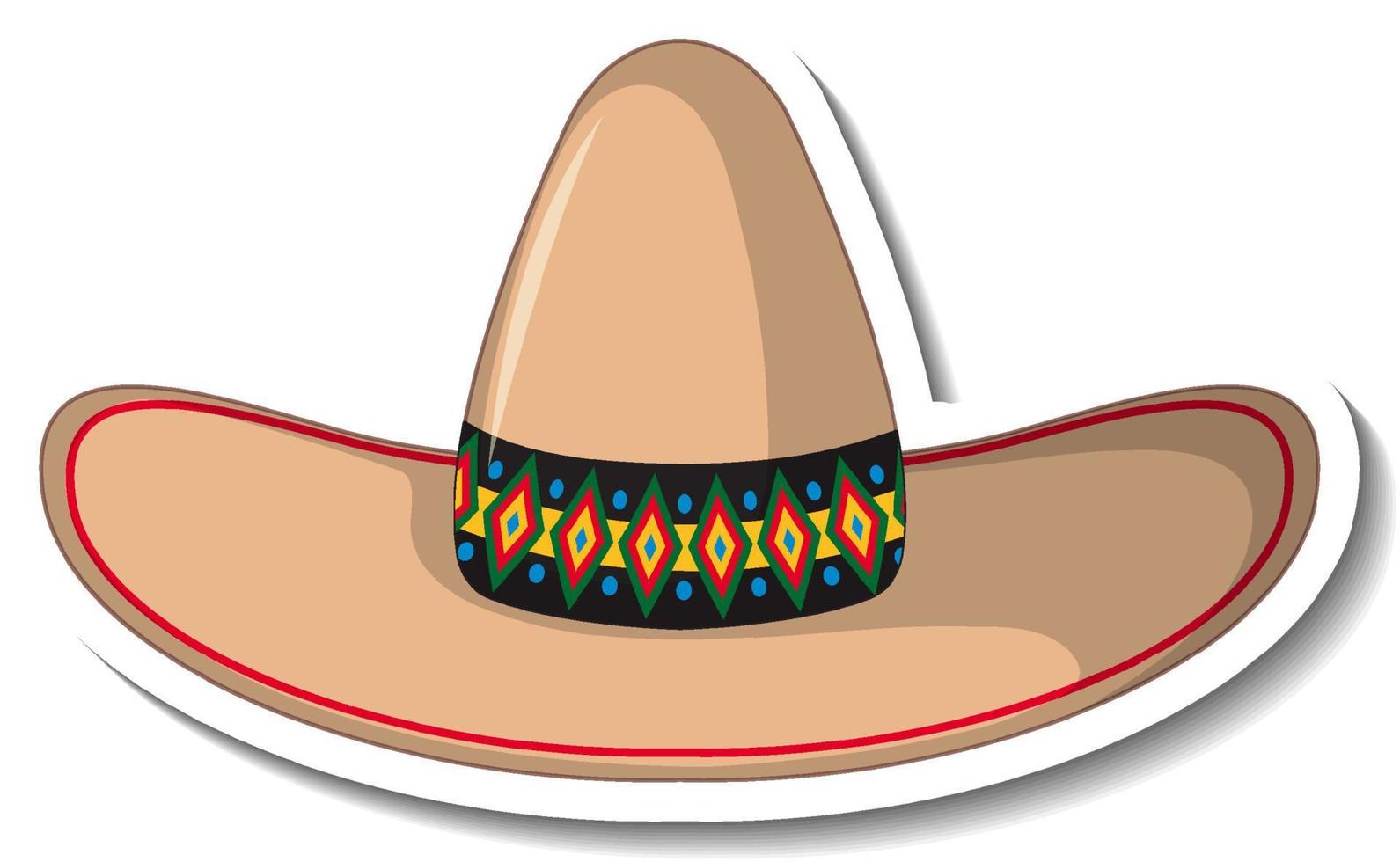 mexikanischer Hut-Cartoon-Aufkleber vektor