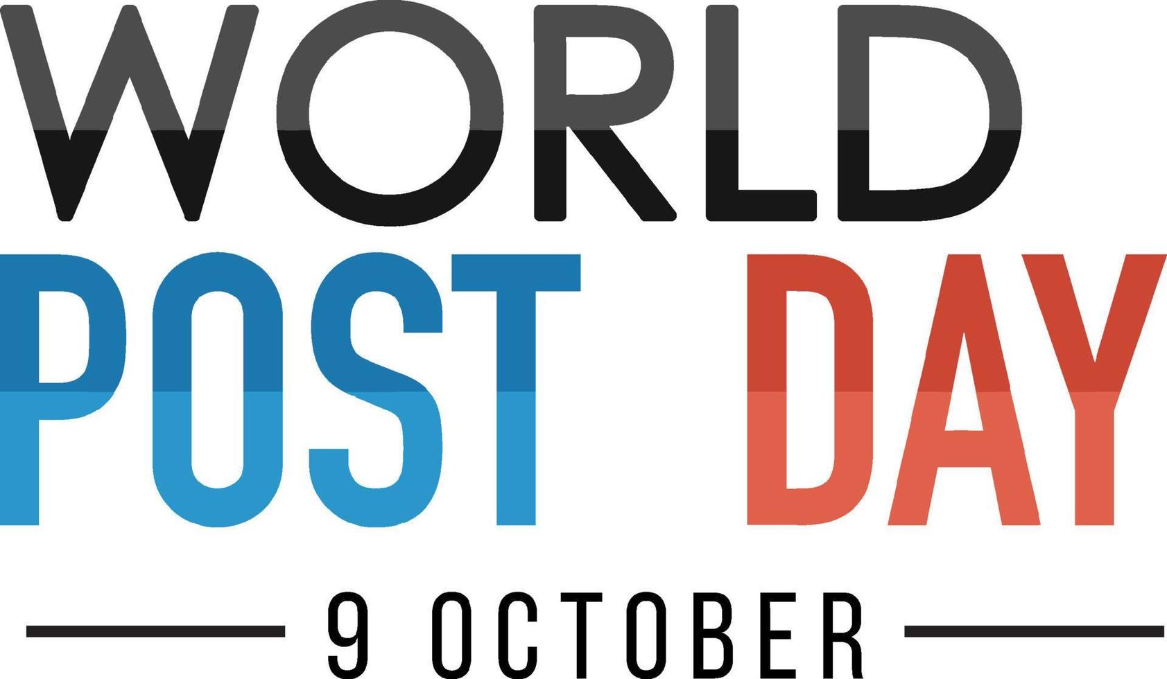 världspostdagen den 9 oktober banner vektor