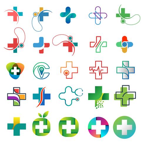 Gesundheitswesen Logo Sammlung Design-Konzept Vektor-Illustration vektor