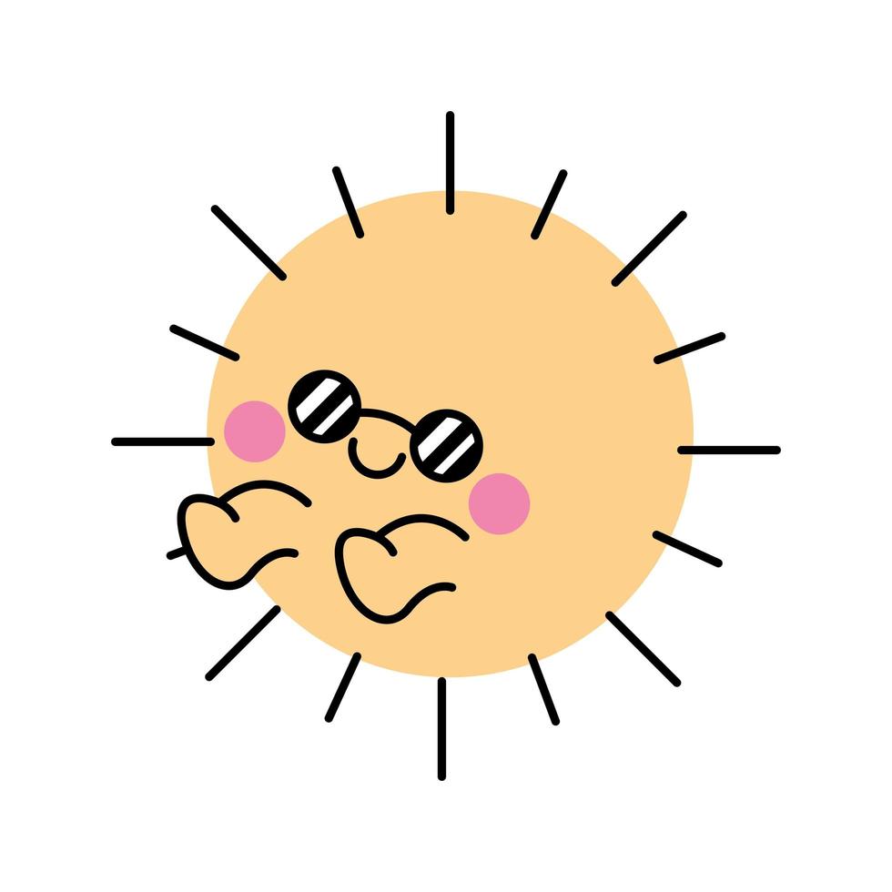 süße Sonne kawaii vektor