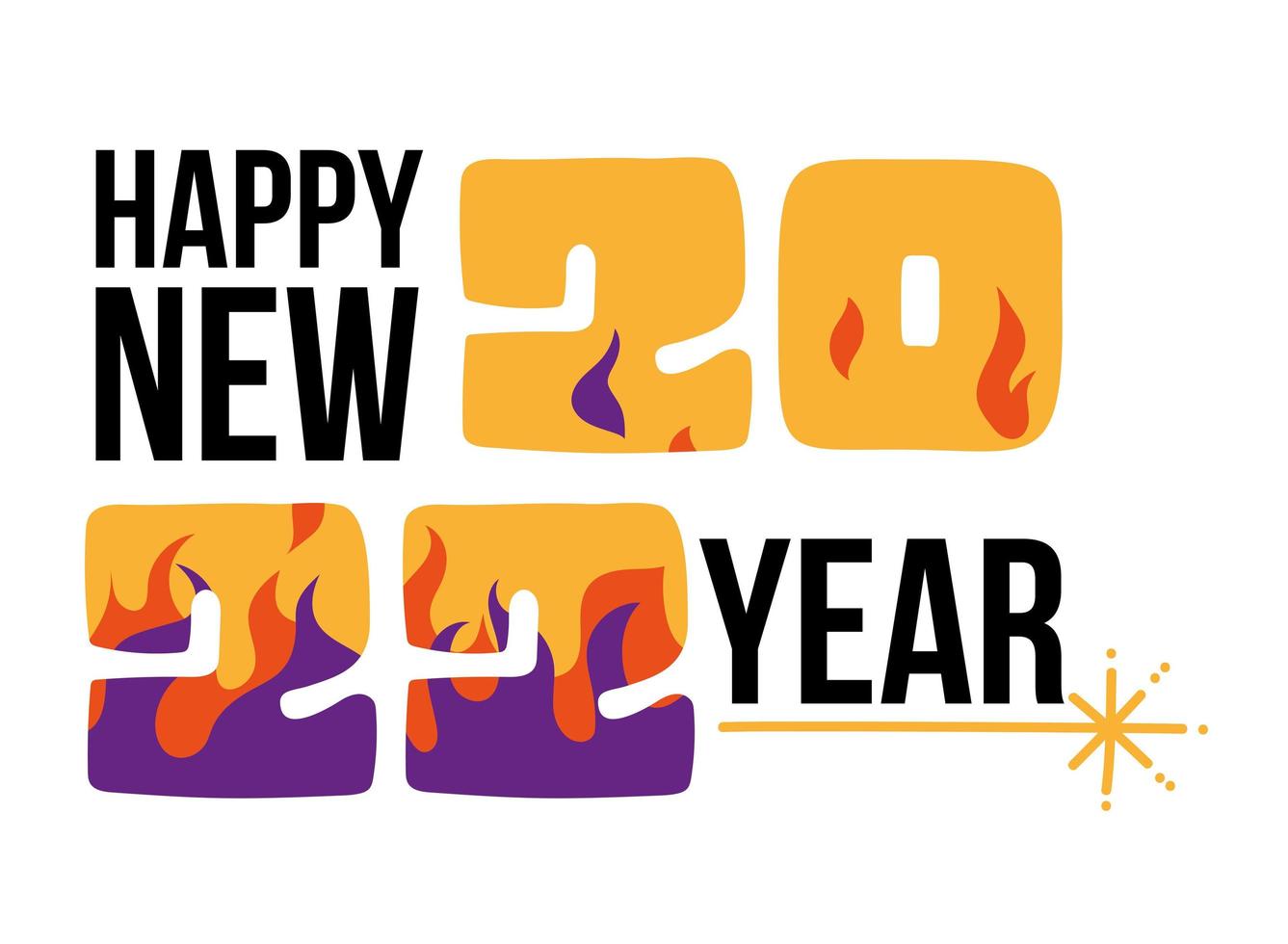 Nyår 2022 brinner vektor