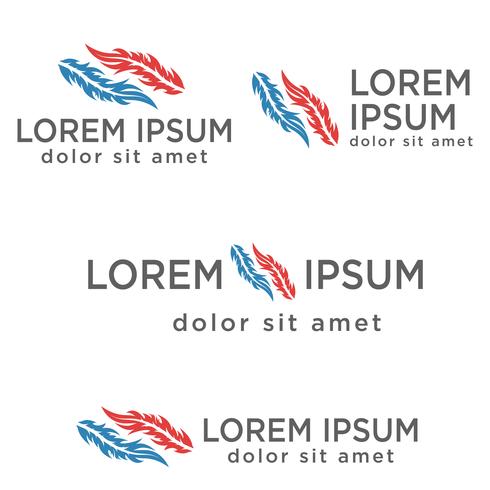 Feder kreative Logo Vorlage kreativ, Icon-Elemente isoliert vektor