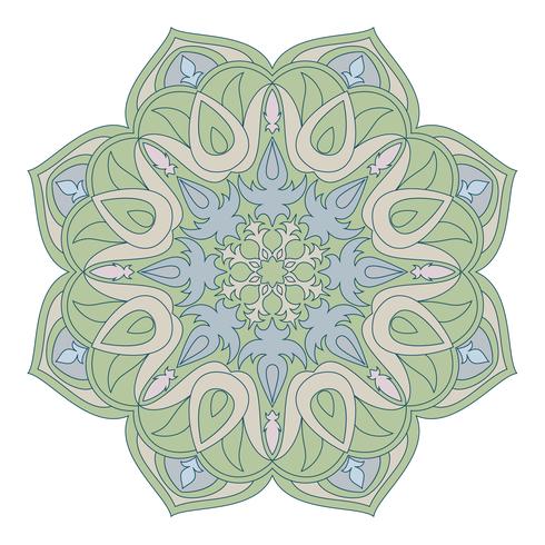 Vektor Mandala. Orientalisches dekoratives Element. Islamische, arabische, indische, türkische, pakistanische, chinesische, osmanische Motive. Ethnische Designelemente. Handgezeichnete Mandala. Buntes Mandalasymbol für Ihr Design.